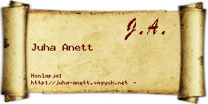 Juha Anett névjegykártya