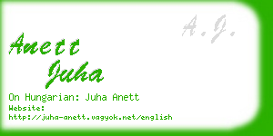 anett juha business card